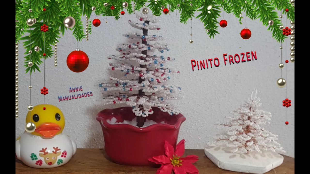 Tutorial: Como hacer un hermoso pino frozen hecho con chaquira y alambre #73