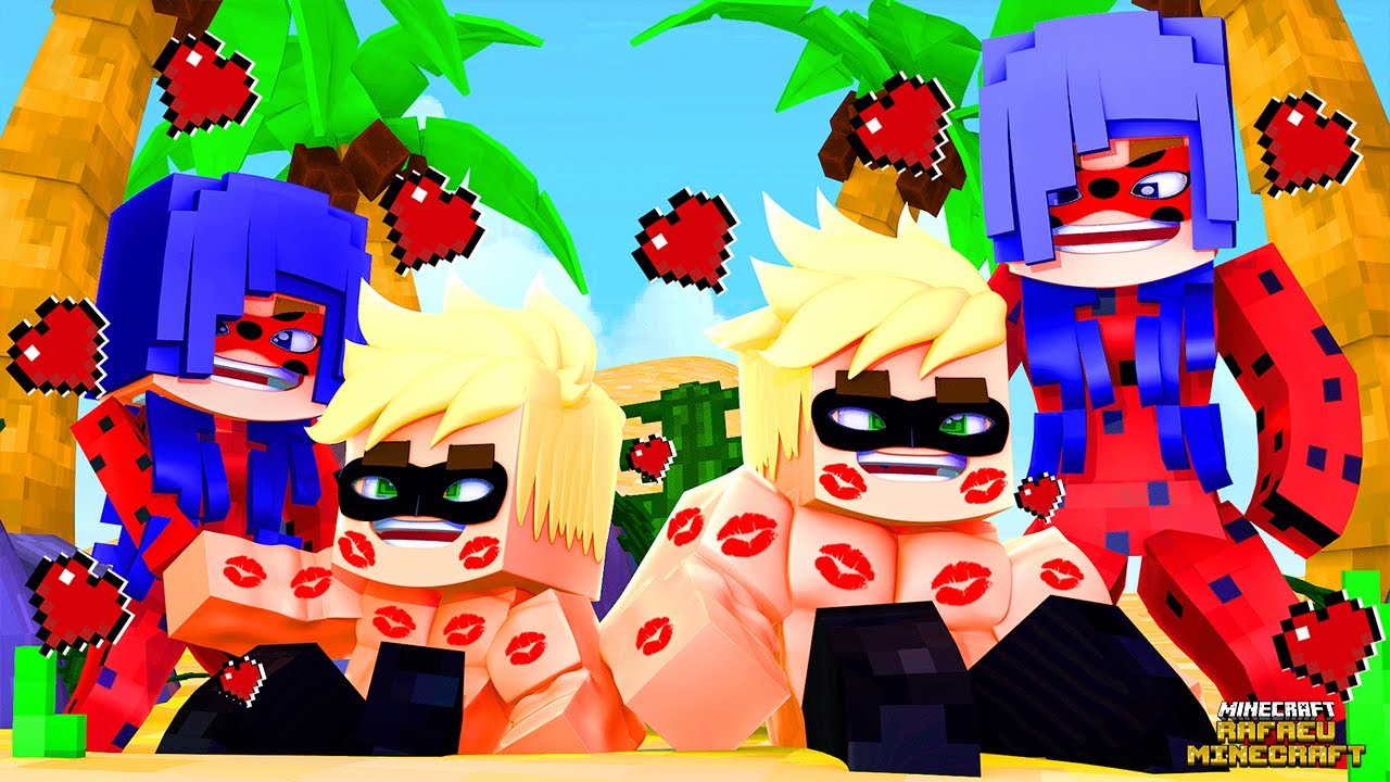 A FAMILIA da LADYBUG Miraculous e CATNOIR foram pra PRAIA no Minecraft