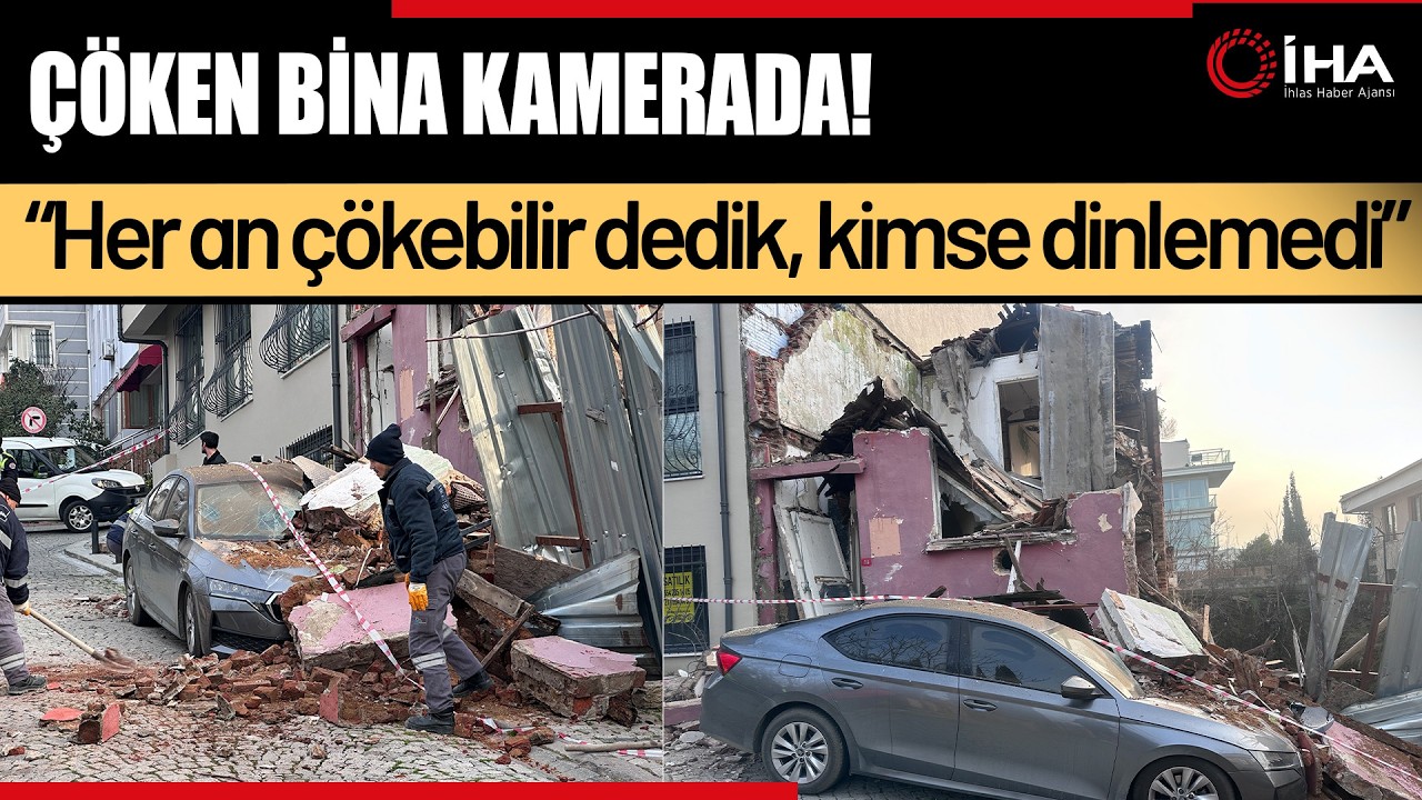 İstanbul Beşiktaş’ta Metruk Bina Aracın Üzerine Çöktü
