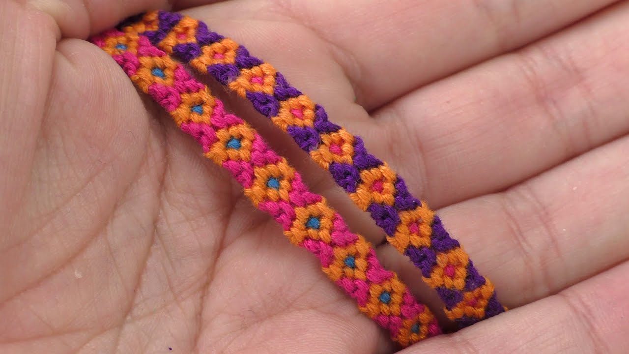 Knüpfen Diamanten Knüpfarmband / DIY Freundschaftsarmband / einfach / Frindship Bracelet / deutsch