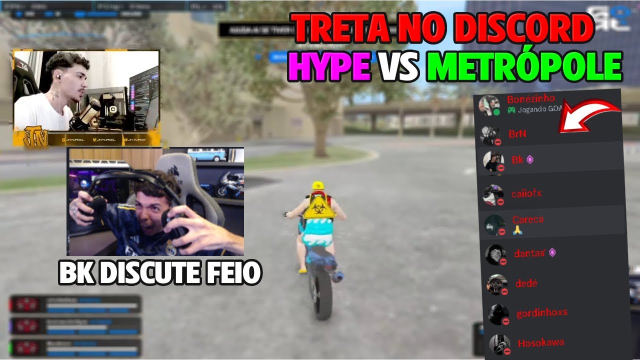 HYPE vs METRÓPOLE | TRETA NO DISCORD | BKINHO DISCUTE FEIO COM OS MLK DA TDT | HYPE RP | GTA RP |