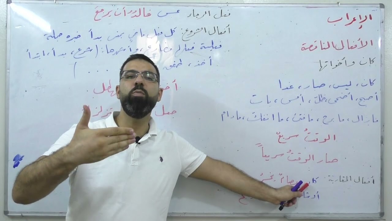 (6) الأفعال الناقصة - بكالوريا علمي أدبي - لغة عربية - الإعراب