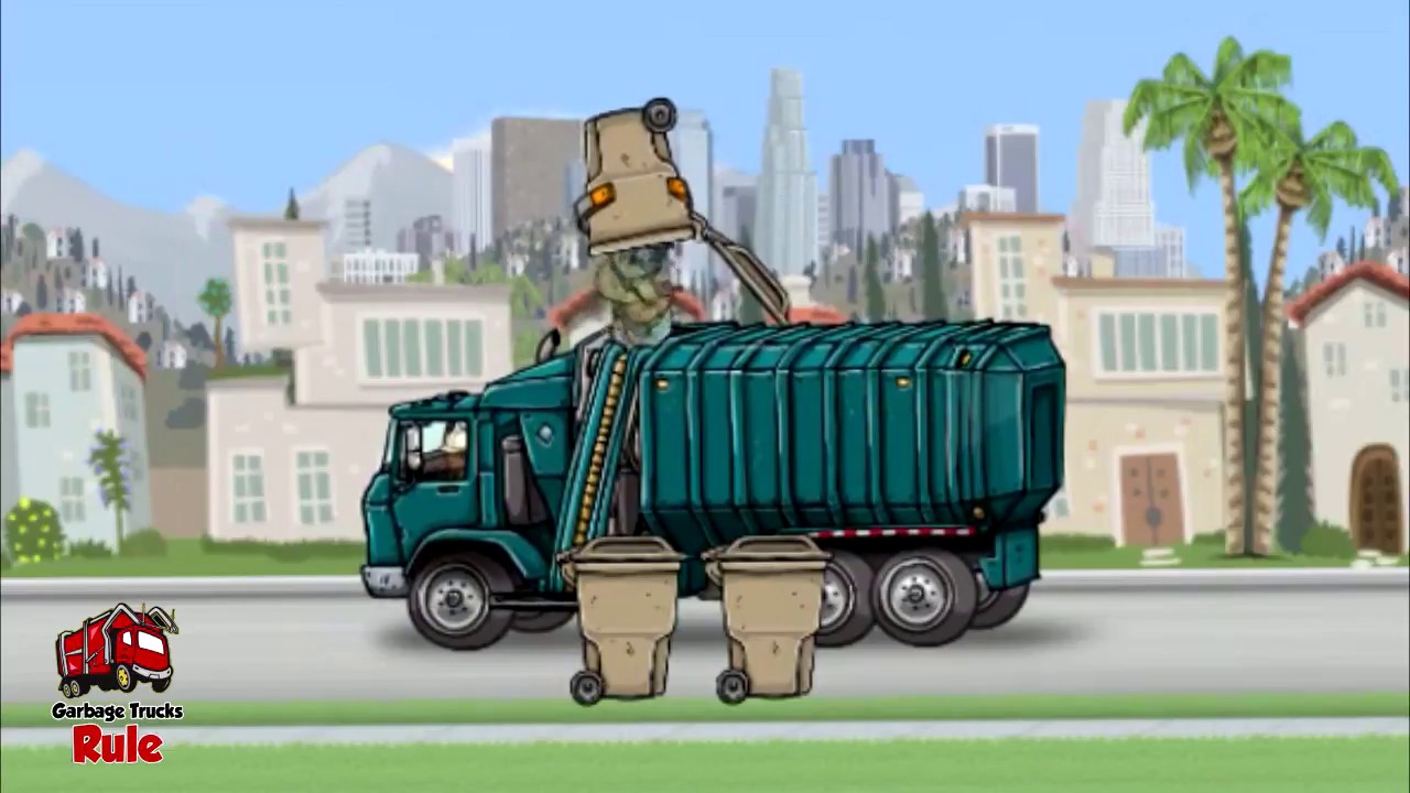 Garbage Truck Videos For Children l Garbage Truck Pick Up Los Angeles Fun Game l Garbage Trucks Rule