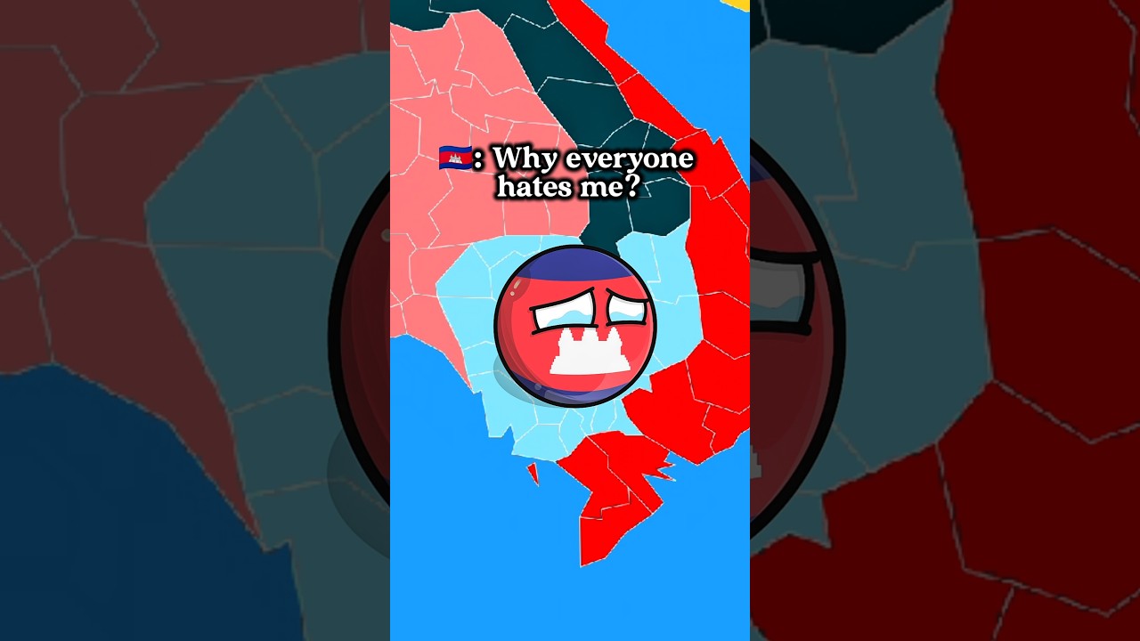 Cambodia's BIGGEST enemies! 🇰🇭😱 #cambodia #countryballs