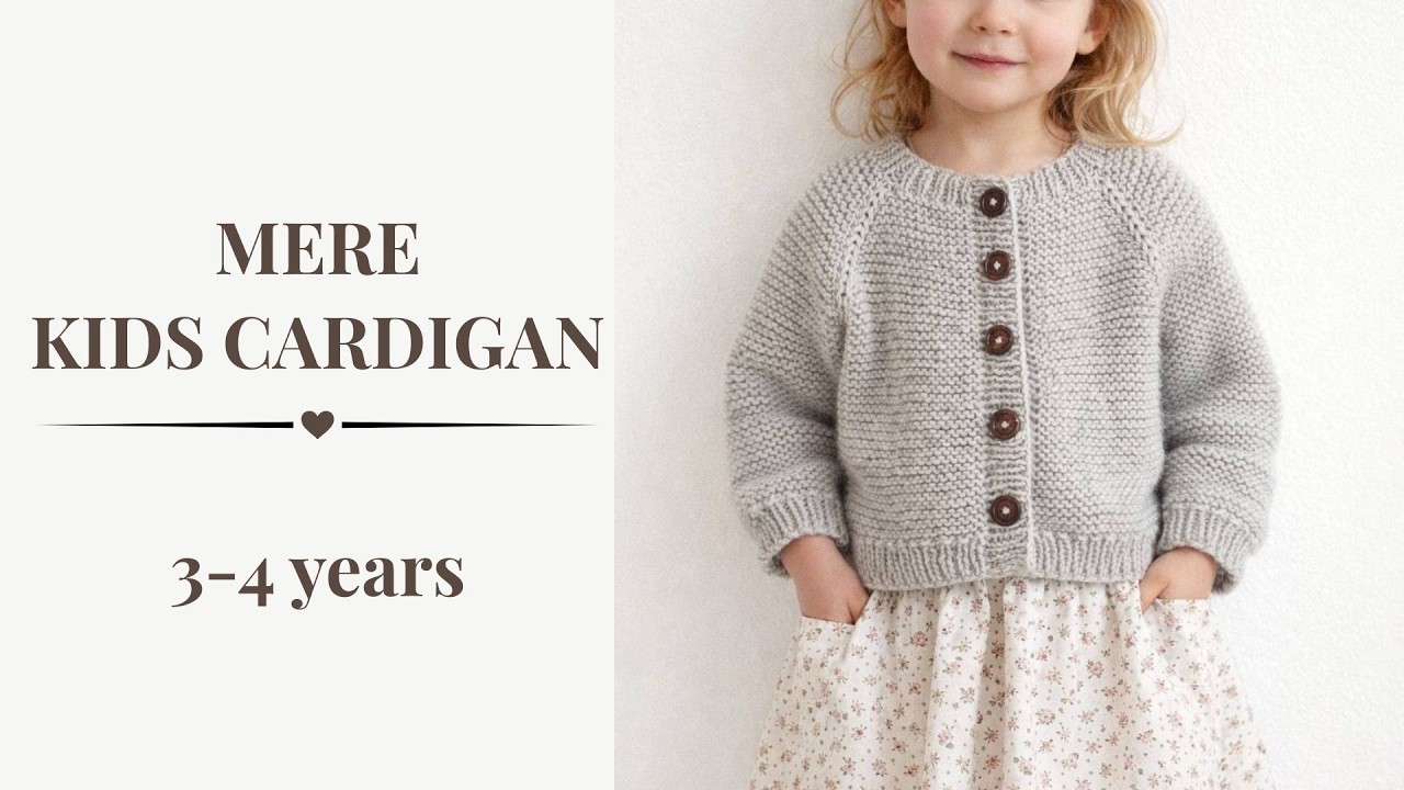 How to Knit Mere Cardigan | Easy Garter Stitch Sweater for Kids | Free Knitting Tutorial.
