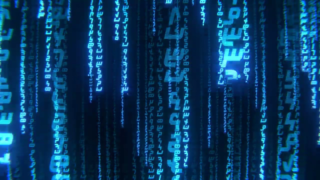 Matrix Code in Blue