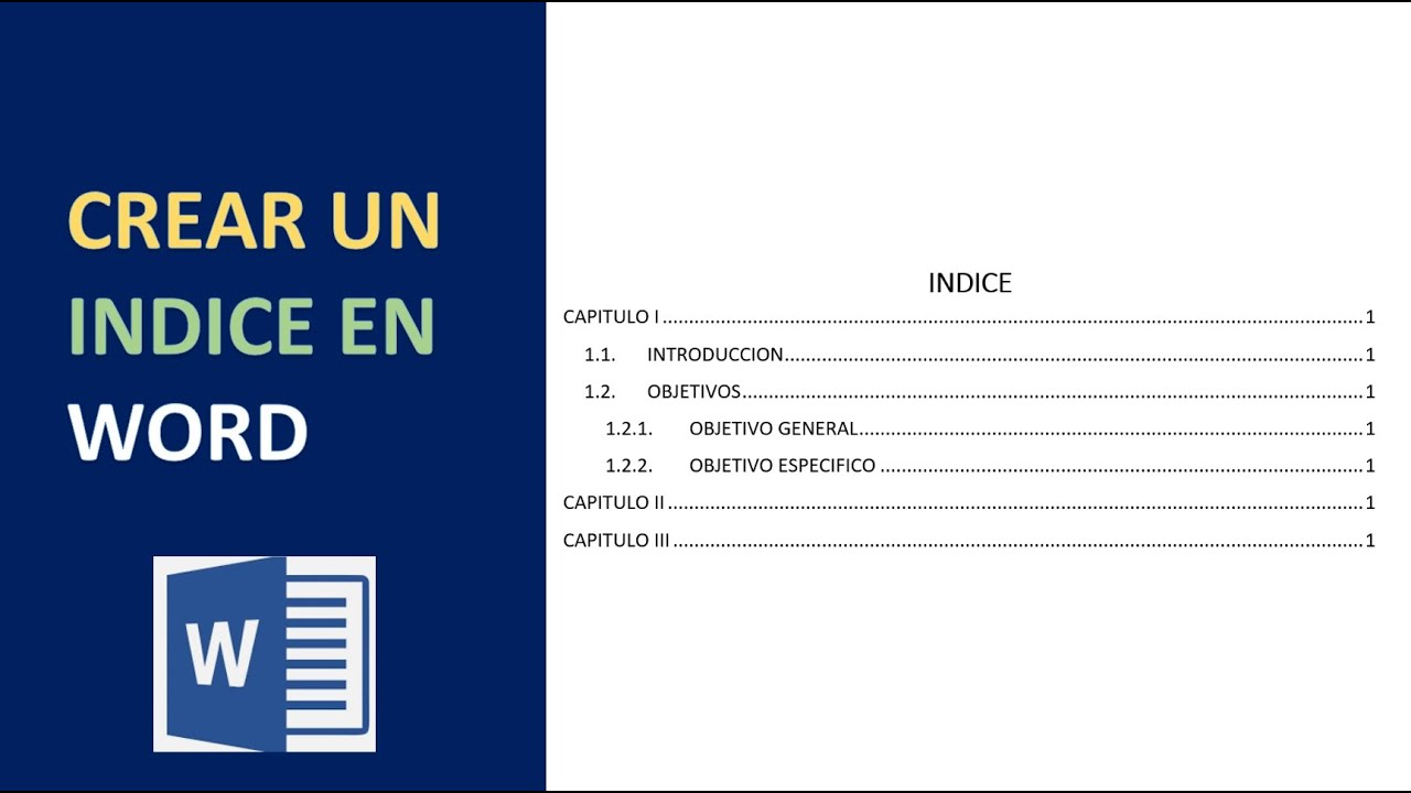 CREAR INDICE EN WORD✅