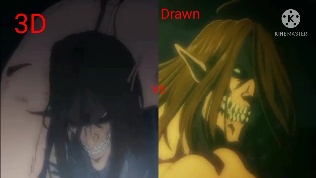 MAPPA eren's titan CGI vs MAPPA eren's titan Hand Drawn