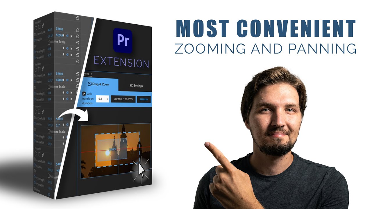 BEST way to do ZOOMS AND PANS in Adobe Premiere Pro - with Drag Zoom Pro plugin extension