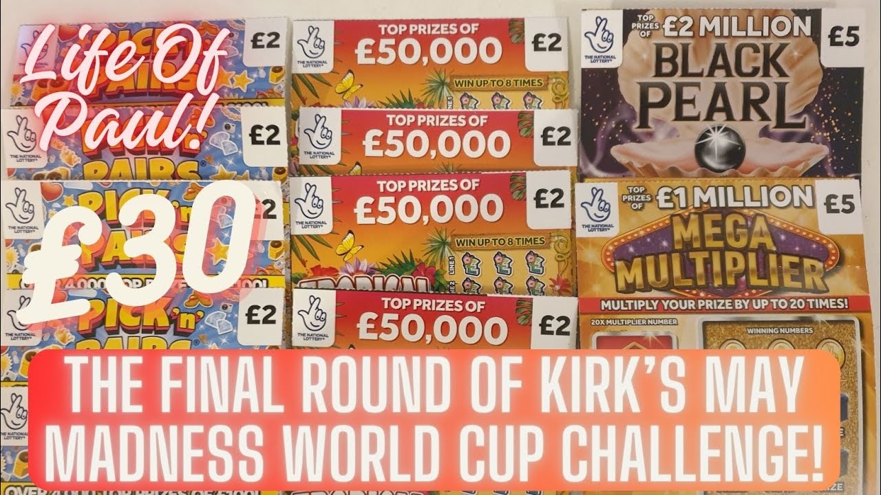 A £30 mix of scratch cards as I take part in the final of a channel challenge!