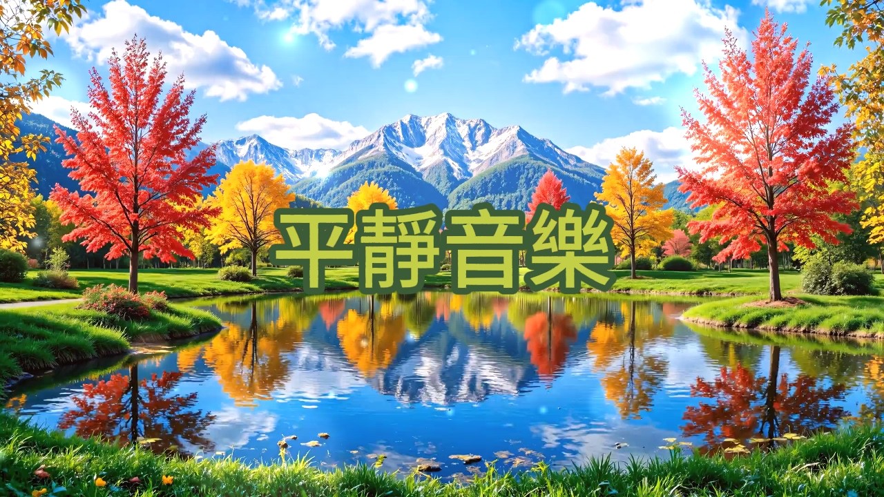 無廣告🍁秋湖靜影，柔和旋律如彩葉映山鏡水，撫慰疲憊靈魂，帶來深層放鬆，讓你沉浸於秋山的寧靜懷抱