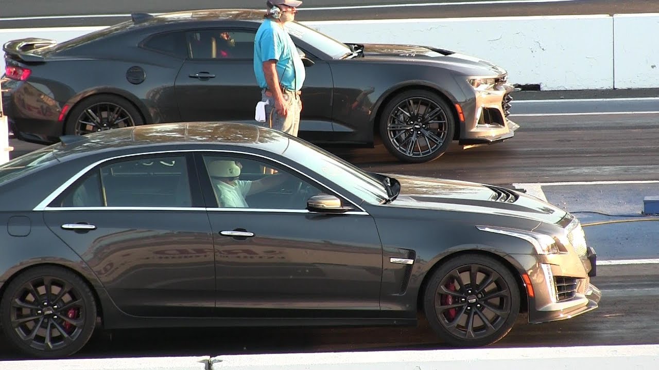 New 2017 ZL1 vs 2017 CTS-V Cadillac - drag race