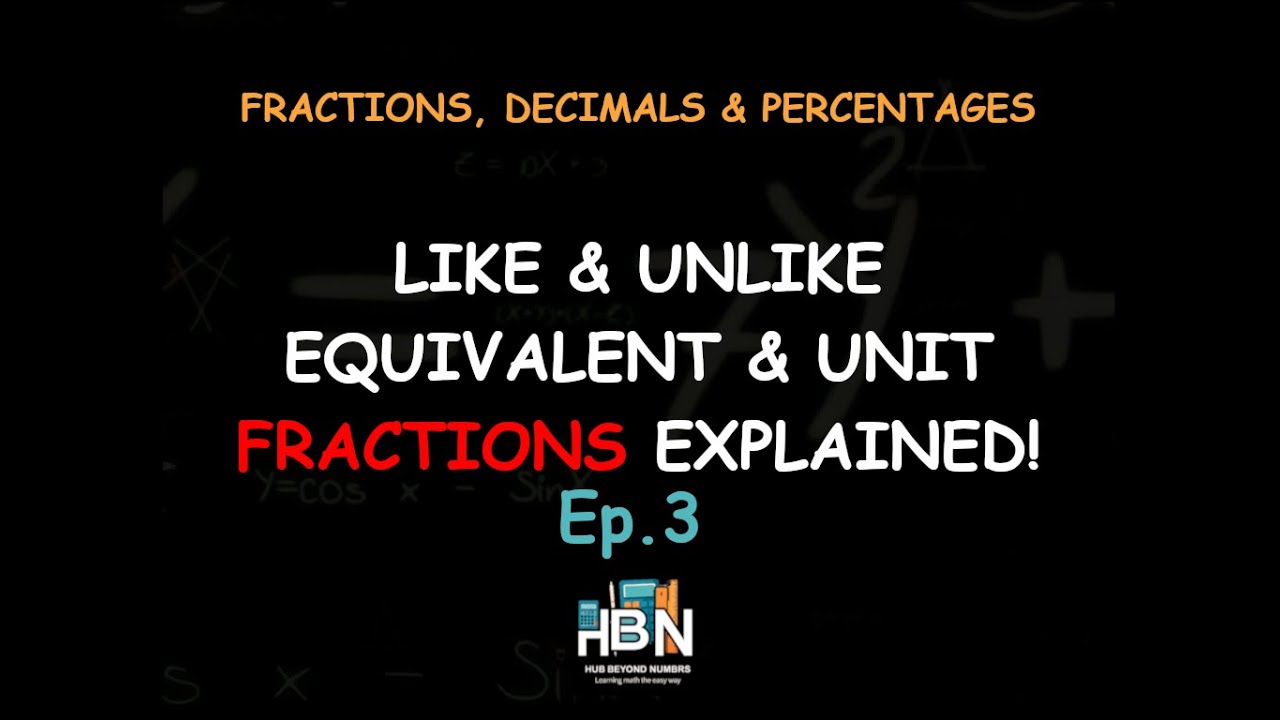 Like, Unlike, Equivalent & Unit Fractions Explained | Types of Fractions (Part 2)