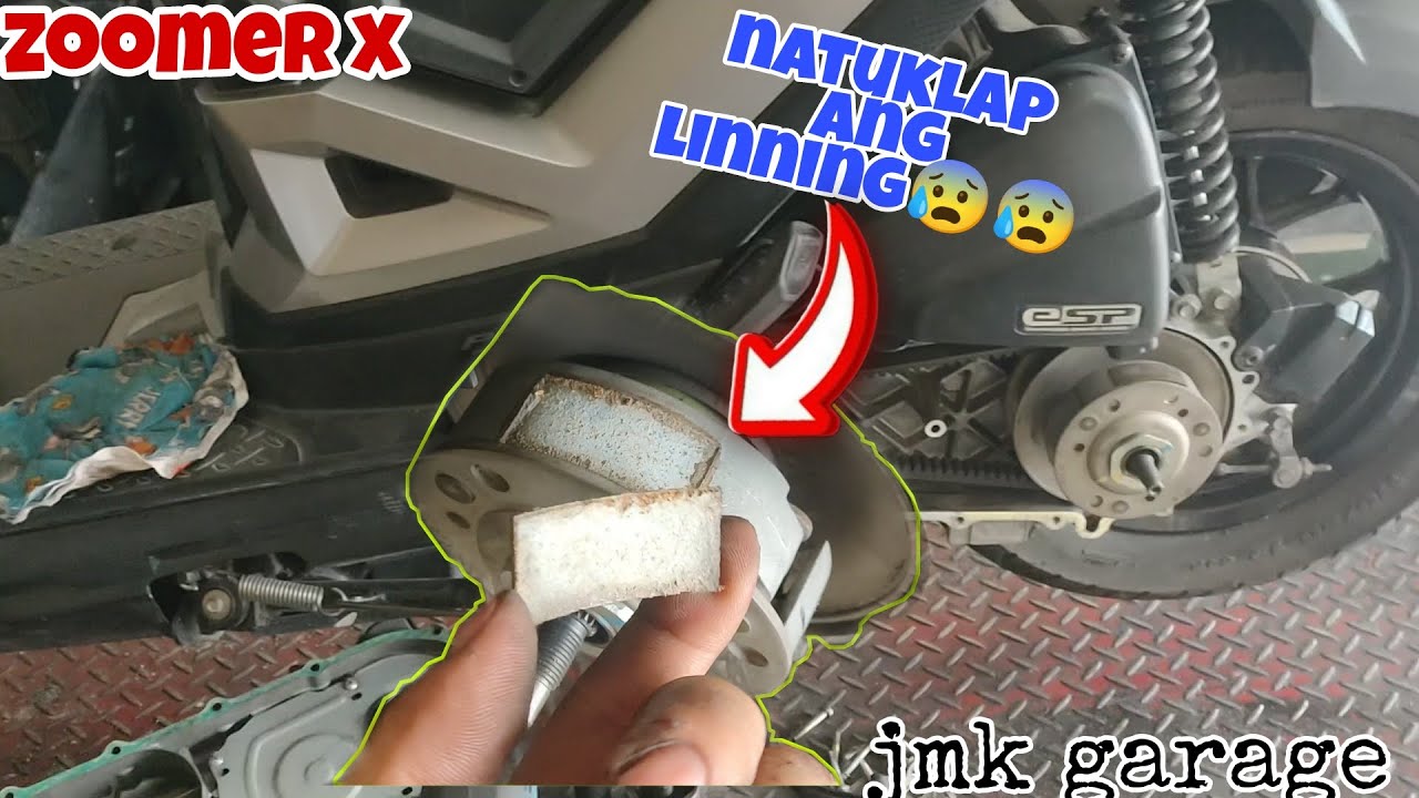 zoomer x natuklap ang linning😱 replace new linning.mga dapat gawin kapag nagpapalit?