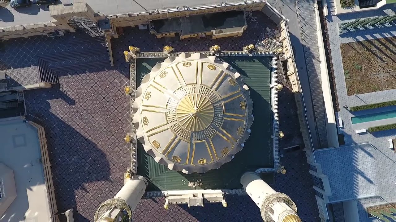Aerial view of a mosque dome Azerbaijan