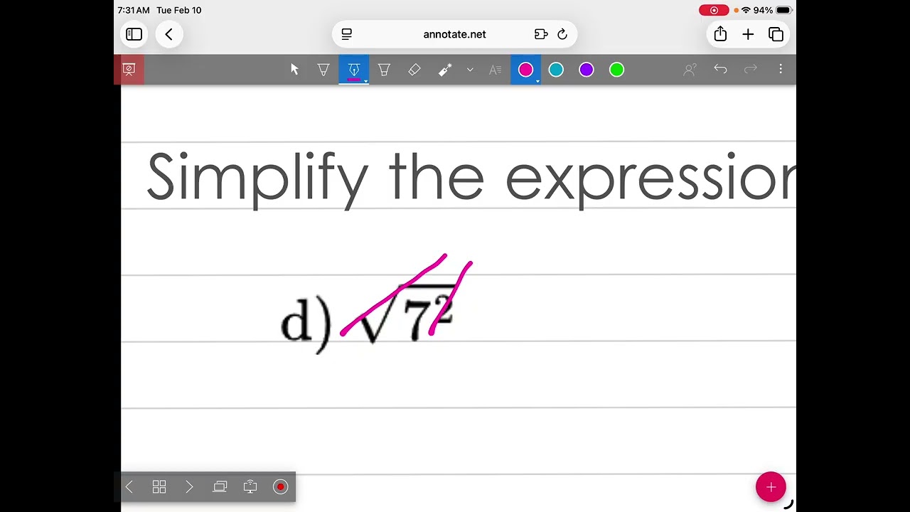 Algebra 2.10.26 simplifying radicals