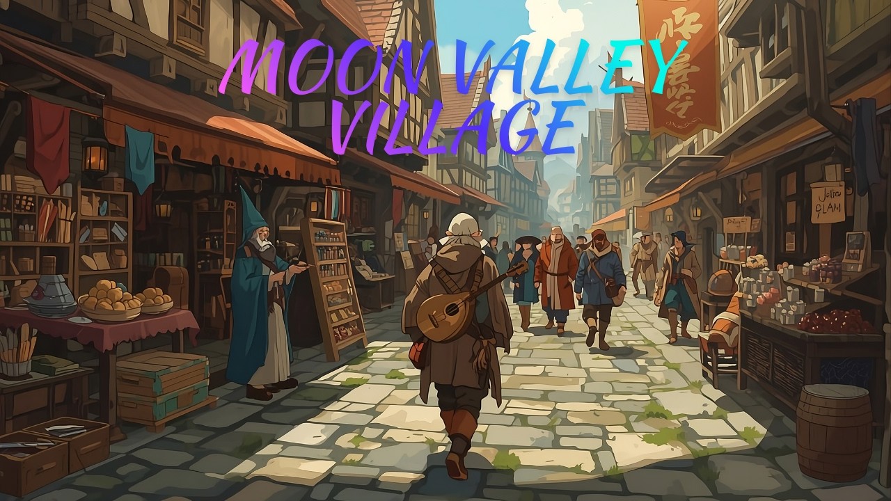 🏡Medieval Fantasy Music for Studying & Sleep | Moon Valley Village🌙
