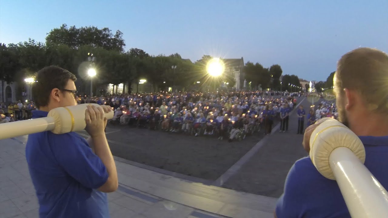 Lourdes Marian Torchlight Procession from Our Lady's Viewpoint