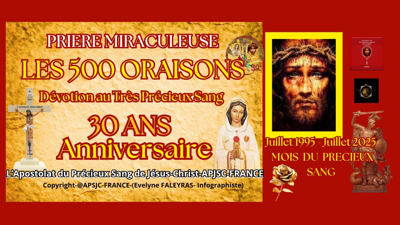🛑PRIERE DE REPARATION POUR LES PECHES COMMIS CONTRE LE PRECIEUX SANG-MARDI 27 JANVIER 2026