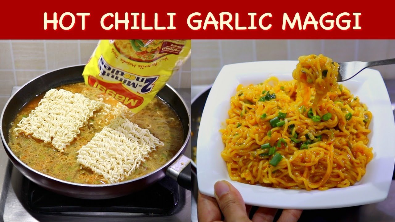 HOT Chilli Garlic Maggi | Chinese Maggi | Schezwan Maggi | Kabitaskitchen