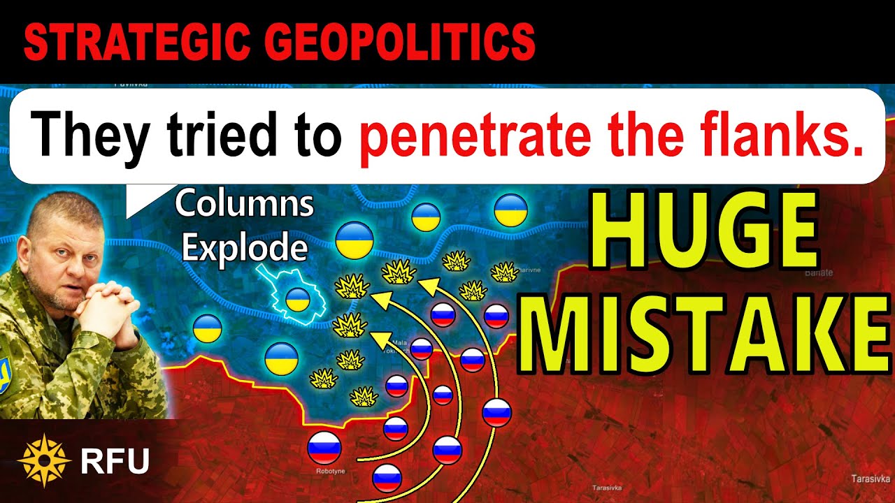 Russians make a surprise attack through the minefield and die