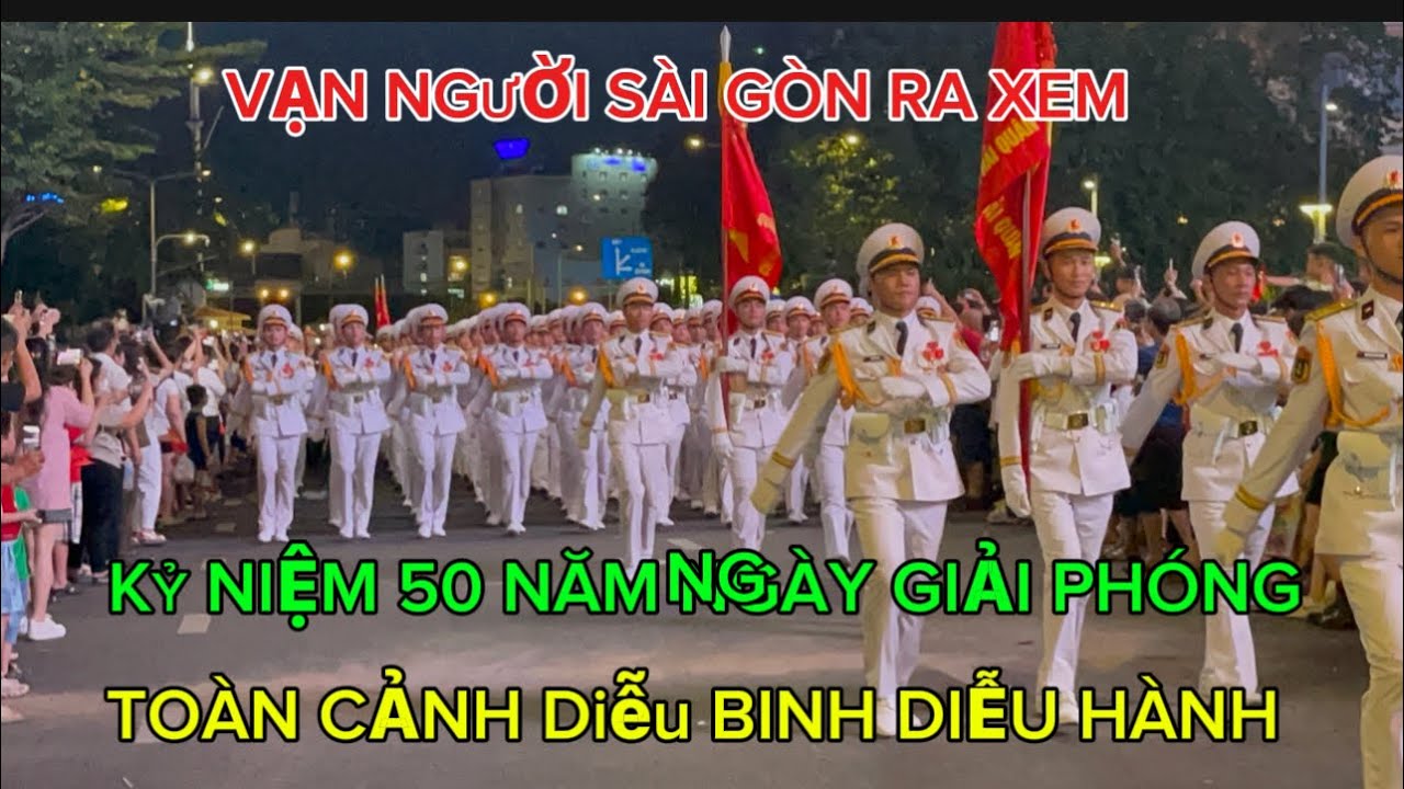 Tối 18/4 Tổng Hợp Luyện diễu binh,diễu Hành Lễ 30/4 /2025 phố đi bộ Nguyễn Huệ