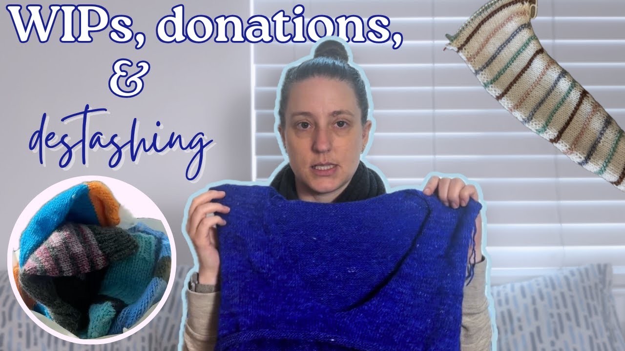Подкаст Lefty Knits: текущие проекты по вязанию, пожертвования и информация о запасах пряжи.