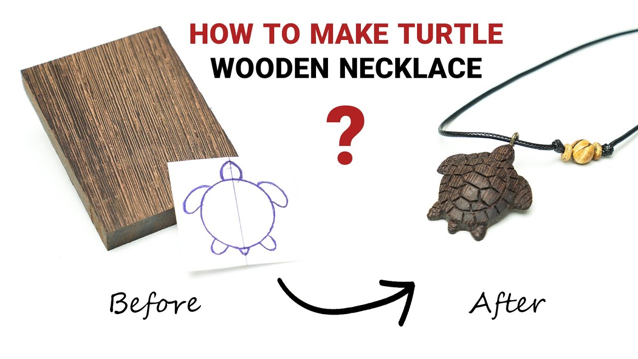 How to Make a Handmade Turtle Necklace | Wenge Wood & Desert Jasper