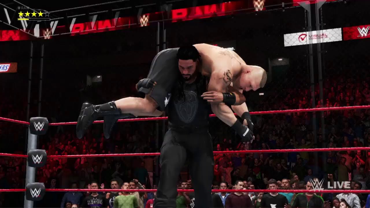 ROMAN REIGNS VS BROCK LESNAR STEEL CAGE MATCH RAW (WWE 2K20)