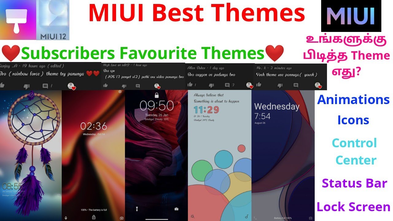 MIUI Best Themes 2021 | Top MIUI Themes | Tamil