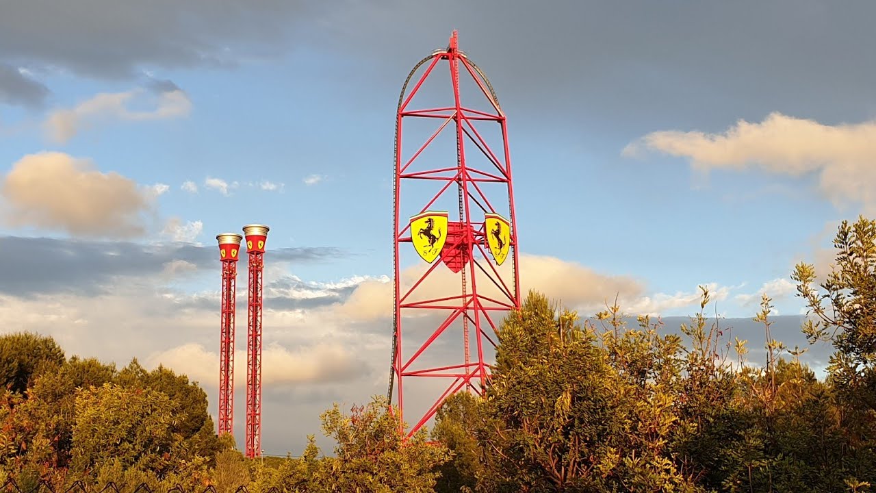 Red Force, Europes Tallest Fastest Rollercoaster Ferrari Land PortAventura World Salou, Spain 2019