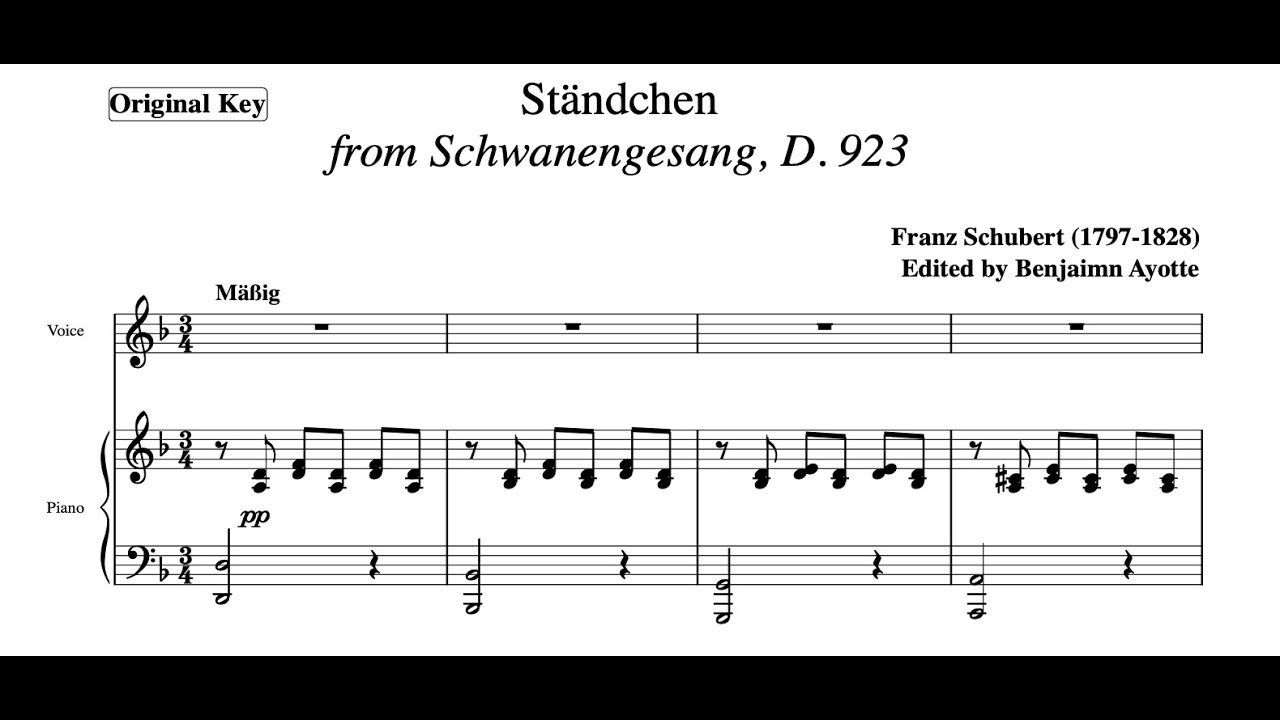 Ständchen (D Minor), Franz Schubert, Piano Accompaniment