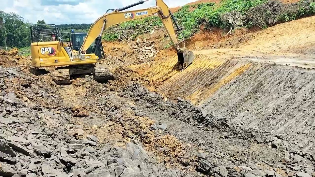 Cara mudah SLOPE dinding biar rapi menggunakan exavator cat 320