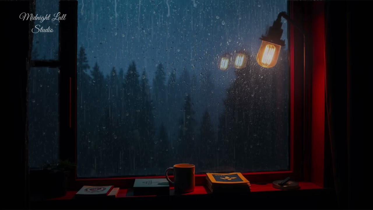 Soft Rain Outside, Cozy Inside ☕ Night Window Ambience