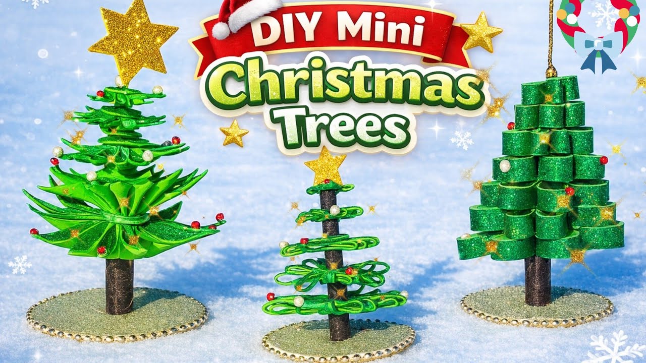 3type Chrismash tree making❄️🌲/How to make Chrismash Tree/How to make a chrismash tree with paper🎄🤶🏻