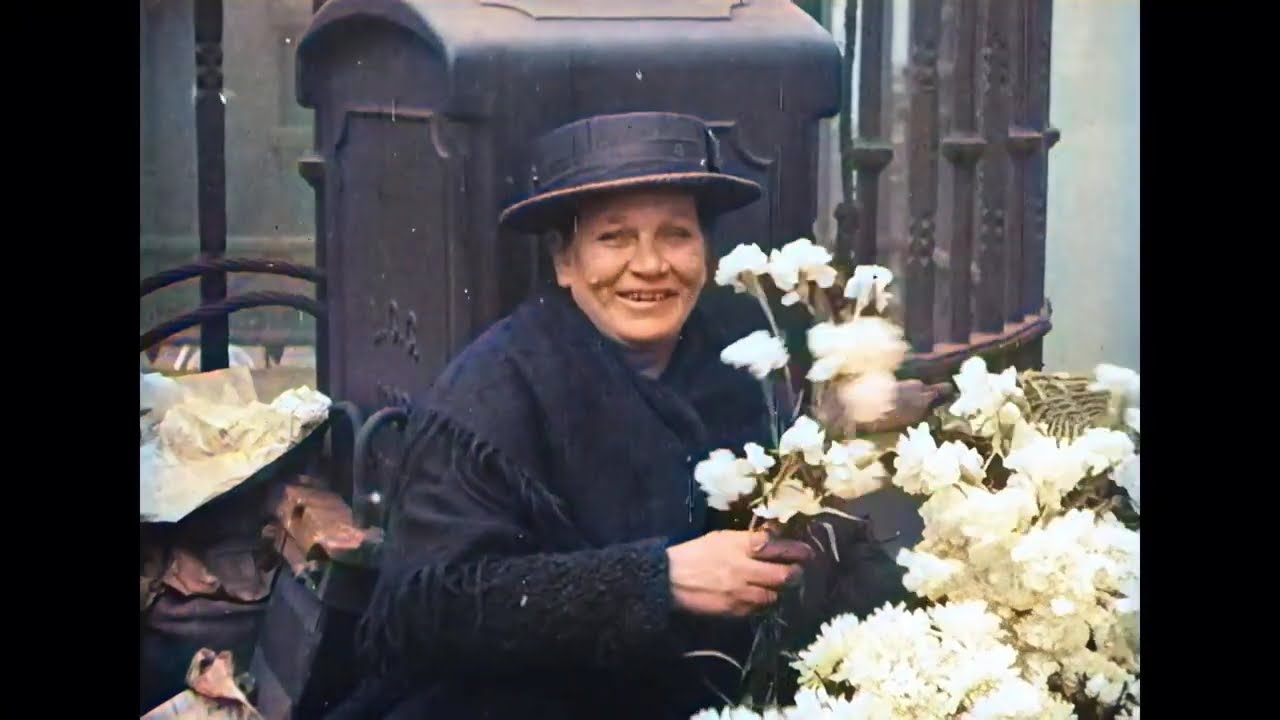 A Day in Old London in 1920 in colour! [AI enhanced HD]