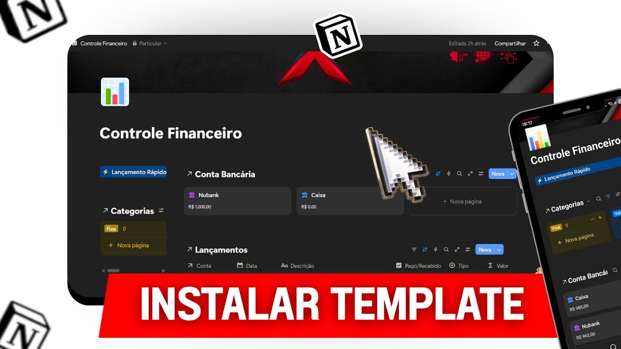 NOVA PLANILHA FINANCEIRA para Notion em 2025
