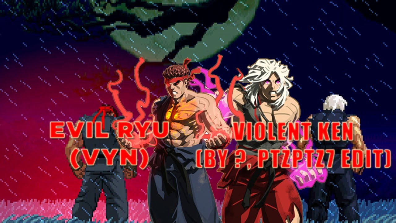 Mugen - Street Fighter - Evil Ryu vs. Violent Ken - 殺意隆 vs. 暴力肯/洗腦肯