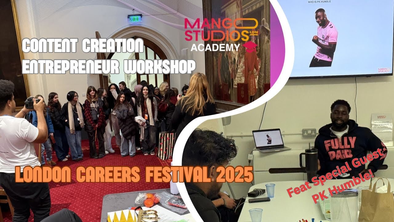 Mango Studios LDN Content Creation Entrepreneur Workshop At London Careers Festival With PK Humble