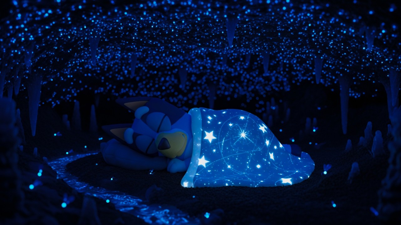 NO ADS Deep Sleep Piano Music 🌌 Bluey Under the Stars in a Glowing Cave