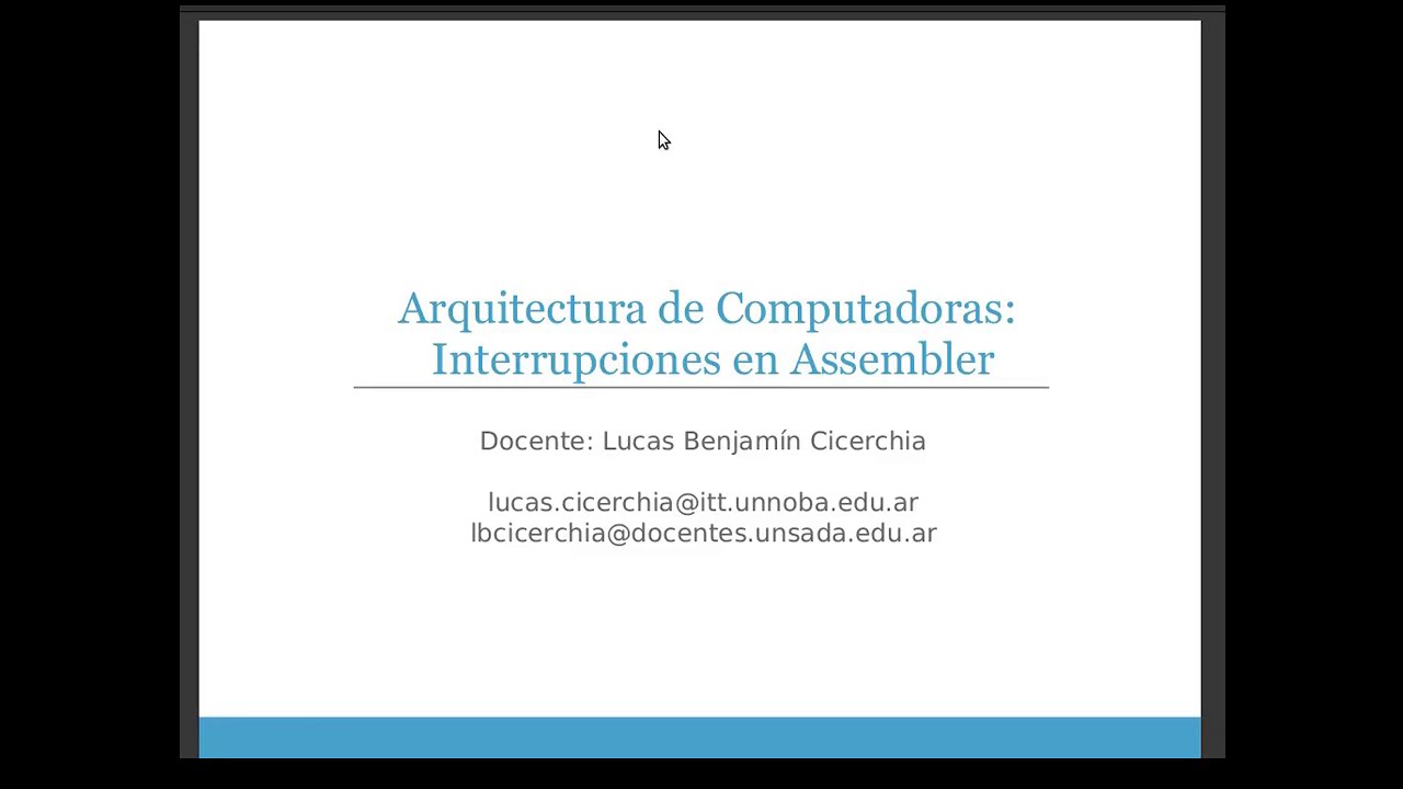 Arquitectura de Computadoras - P8 - Interrupciones - Assembler 8086