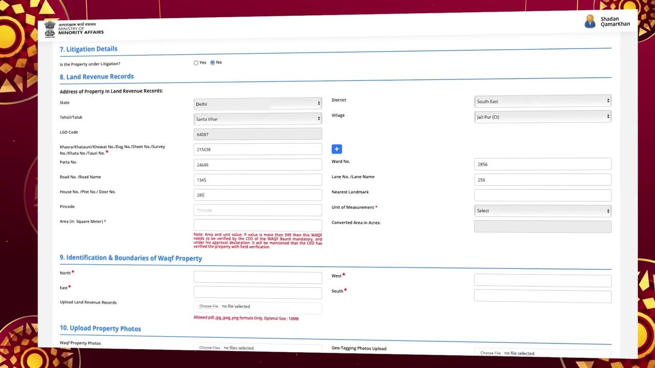 UMEED Central Portal Waqf Property Enrolment Guide ｜ Here's How to Enter Property Details   Part 3