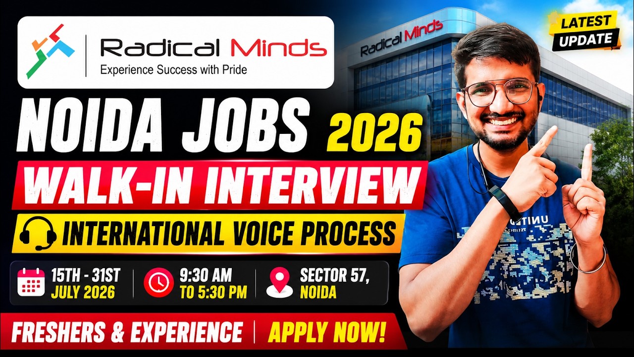 Noida Jobs 2026 | Noida New Job Update 2026 | Jobs In Noida 2026 | Radical Minds Jobs 2026