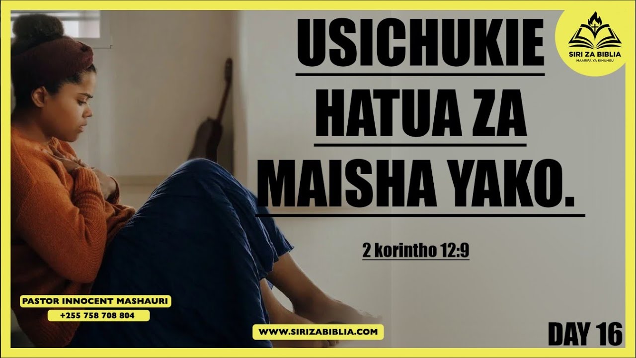 #LIVE: USIJICHUKIE TAFADHALI,NI MCHAKATO WA HATUA ZA MAISHA // DAY 16