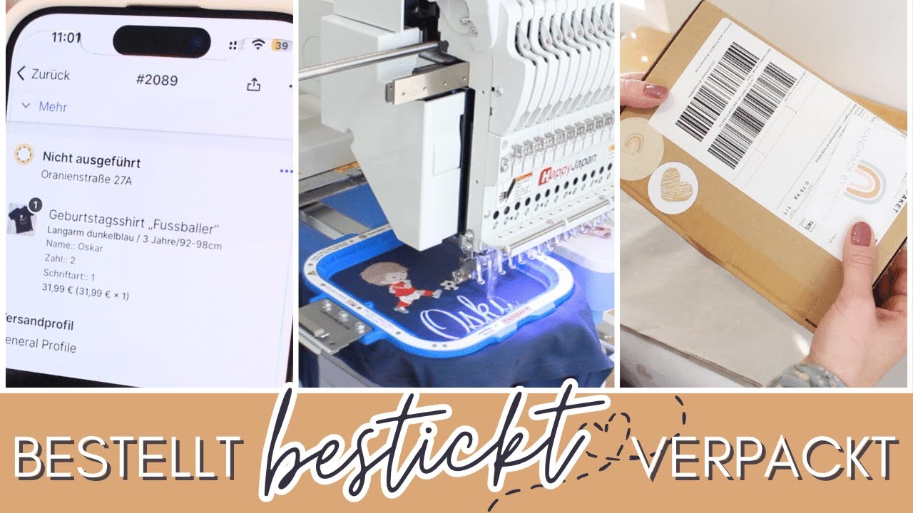 👕🧵📦Versandprozess im Embroidery handmadebusiness // Verpackungslizenzierung //handmadebyanni