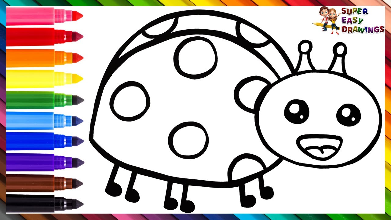 How To Draw A Ladybug 🐞 Drawing And Coloring A Rainbow Ladybug 🌈 Drawings For Kids