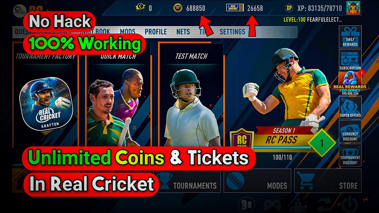 How To Get Unlimited Coins & Tickets In Real Cricket / Updated Method...