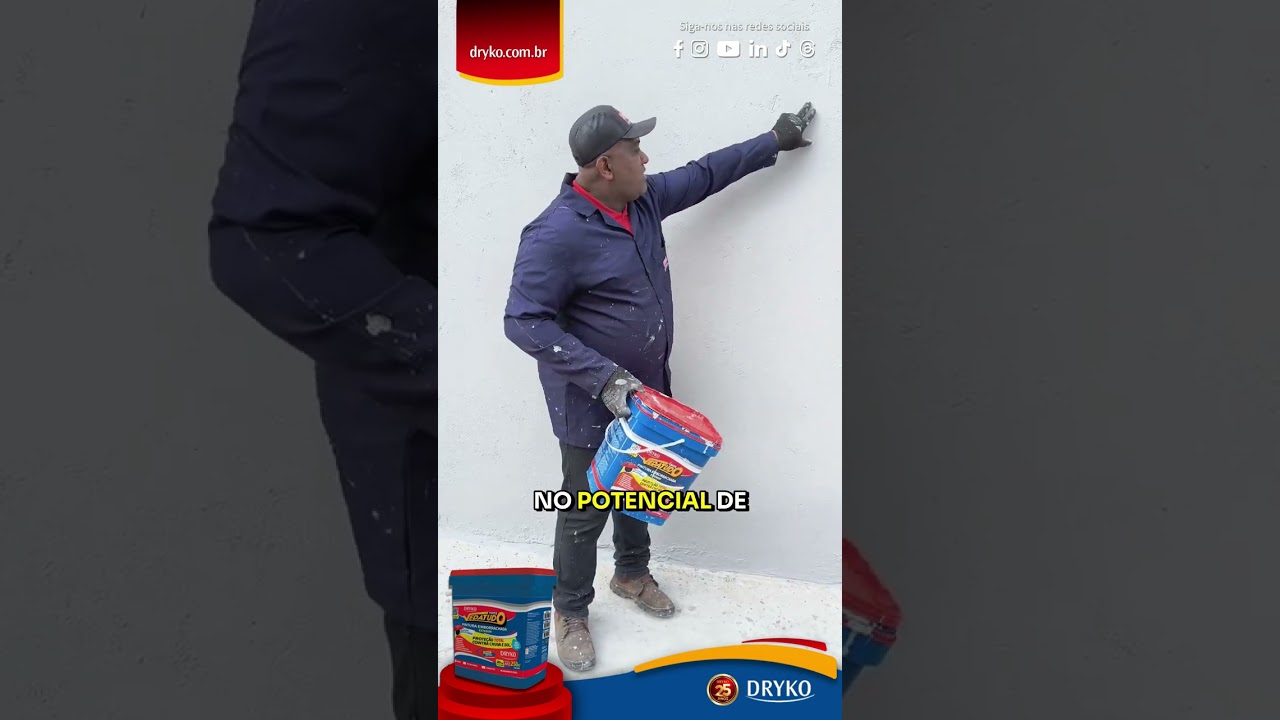Proteja suas paredes com a nova DRYKO TINTA VEDATUDO PINTURA EMBORRACHADA 4 KG e 20 KG da DRYKO!