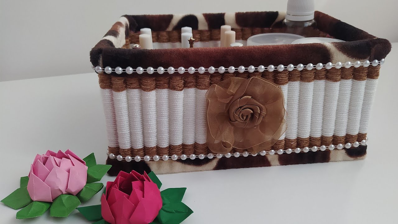 DIY- A beautiful Basket with Waste Paper and Wool