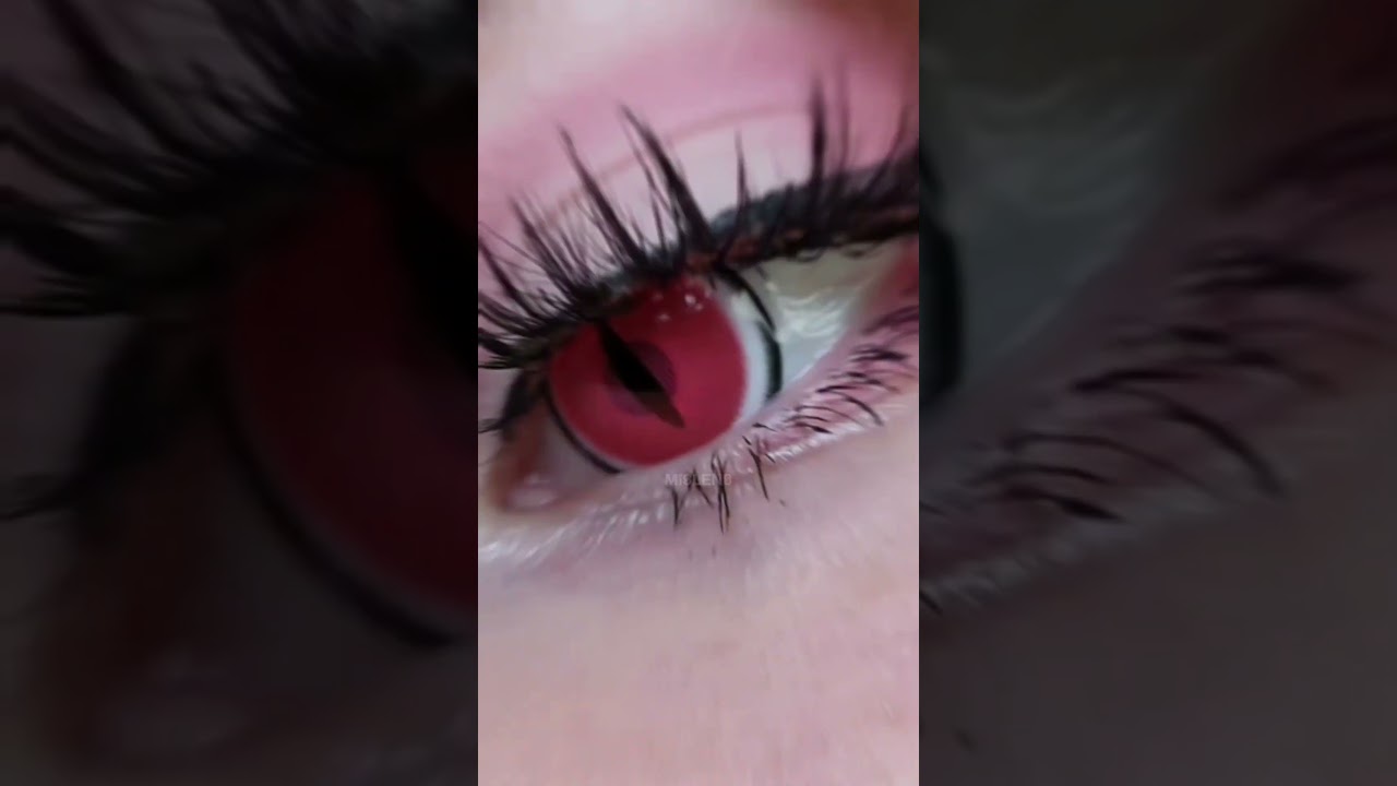 [MISLENS] NEZUKO DEMON PINK lenses close up #mislens #cosplay #demonslayer #animeeyes #contacts